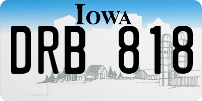 IA license plate DRB818