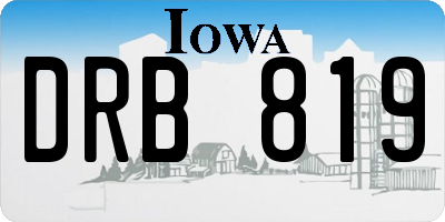 IA license plate DRB819