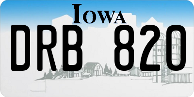 IA license plate DRB820