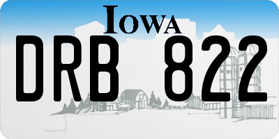 IA license plate DRB822