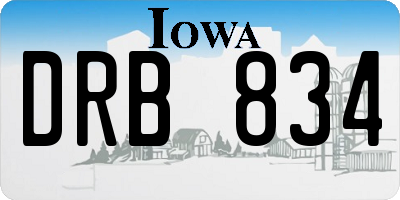 IA license plate DRB834