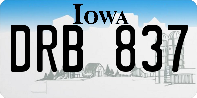 IA license plate DRB837