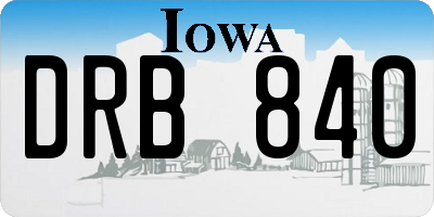 IA license plate DRB840