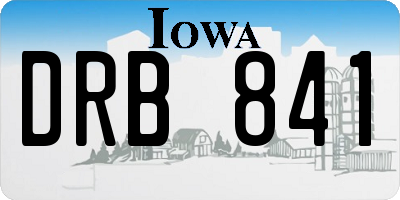 IA license plate DRB841