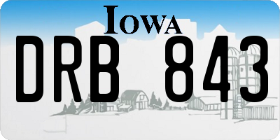 IA license plate DRB843