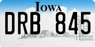 IA license plate DRB845