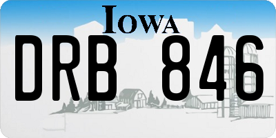 IA license plate DRB846