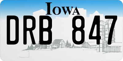 IA license plate DRB847