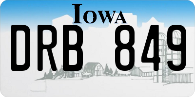 IA license plate DRB849