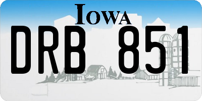 IA license plate DRB851