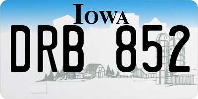 IA license plate DRB852