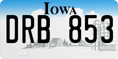 IA license plate DRB853