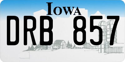 IA license plate DRB857