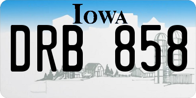 IA license plate DRB858