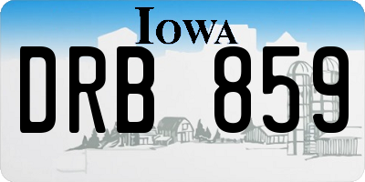 IA license plate DRB859