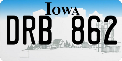 IA license plate DRB862