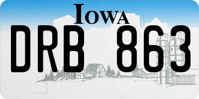 IA license plate DRB863