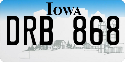 IA license plate DRB868