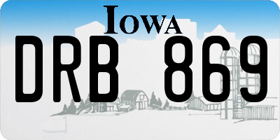 IA license plate DRB869