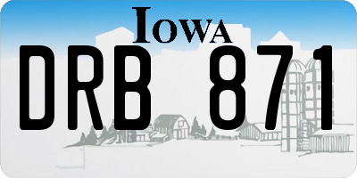 IA license plate DRB871