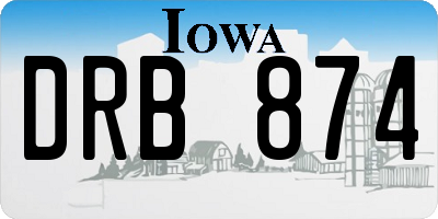 IA license plate DRB874
