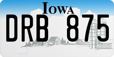 IA license plate DRB875