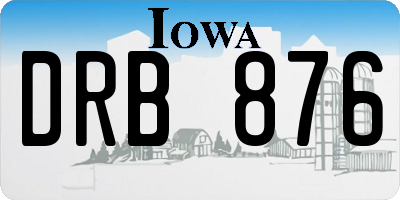 IA license plate DRB876