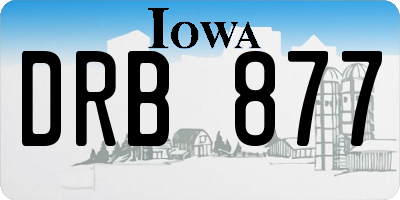 IA license plate DRB877