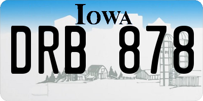 IA license plate DRB878