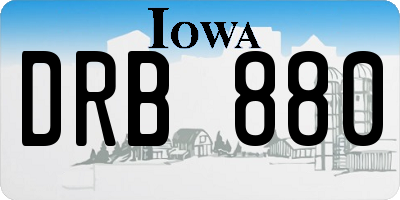 IA license plate DRB880