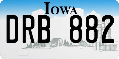 IA license plate DRB882