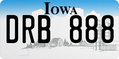 IA license plate DRB888