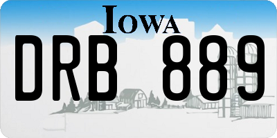 IA license plate DRB889