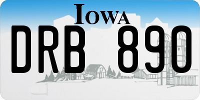 IA license plate DRB890