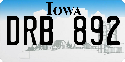 IA license plate DRB892