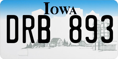 IA license plate DRB893