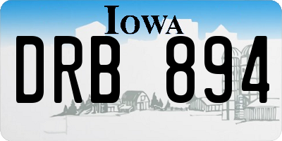 IA license plate DRB894