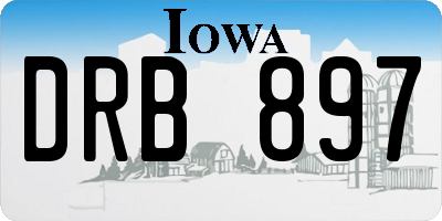 IA license plate DRB897