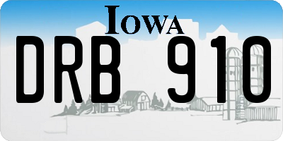 IA license plate DRB910