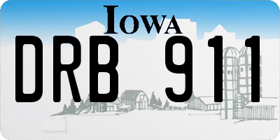 IA license plate DRB911