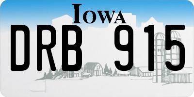 IA license plate DRB915