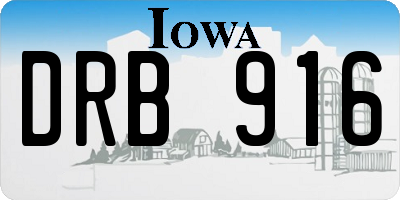 IA license plate DRB916