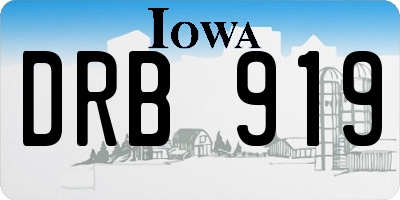 IA license plate DRB919