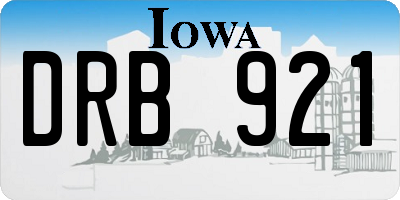 IA license plate DRB921
