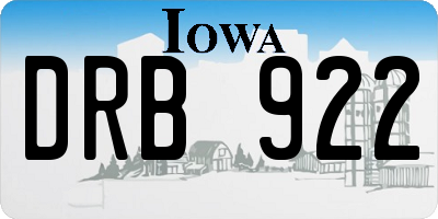 IA license plate DRB922