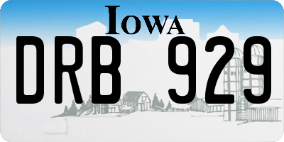 IA license plate DRB929