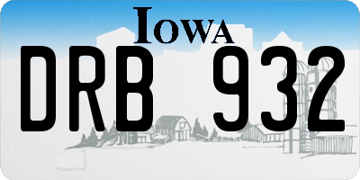 IA license plate DRB932