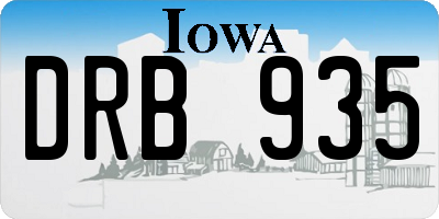 IA license plate DRB935