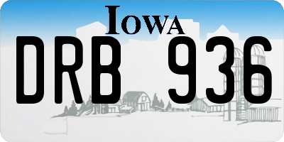 IA license plate DRB936