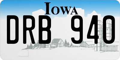 IA license plate DRB940